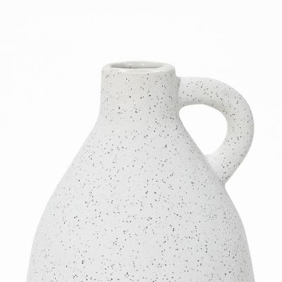 Image showing 6 th LuxenHome White Ceramic Pitcher Round Vase