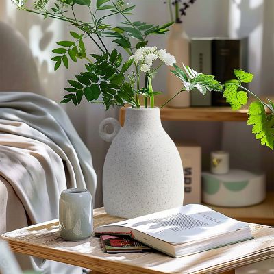 Image showing  White Ceramic Jug Round Vase