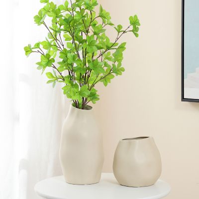 Image showing  Ivory White Ceramic Modern Tall Vase