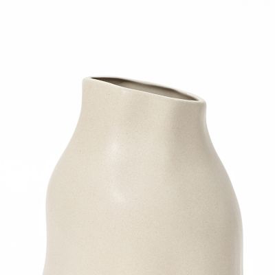 Image showing 6 th LuxenHome Ivory White Ceramic Modern Tall Vase