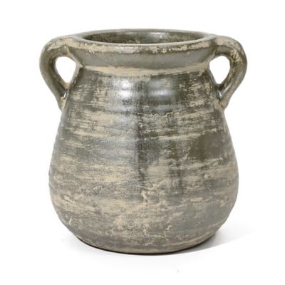 LuxenHome Rustic Farmhouse Brown Jug Terracotta Vase