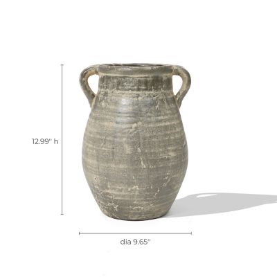 Image showing 4 th LuxenHome Rustic Farmhouse Brown Jug Terracotta Vase