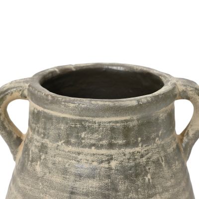 Image showing 6 th LuxenHome Rustic Farmhouse Brown Jug Terracotta Vase