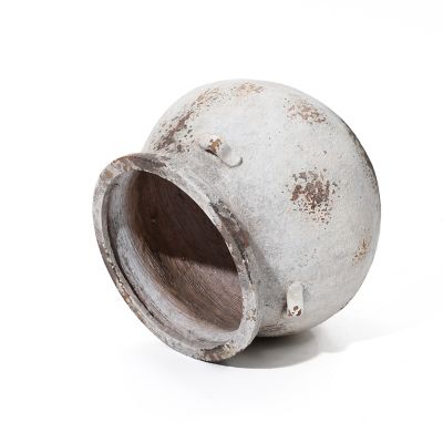 Image showing  Off White Rustic Cauldron MgO Planter Pot