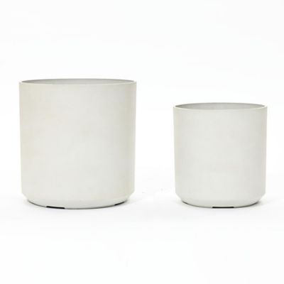 LuxenHome 2 pc. Round Plastic Planters Set
