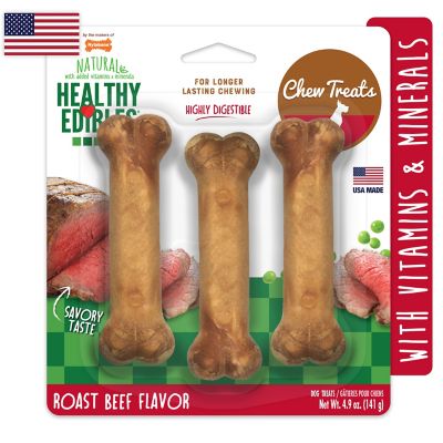 Nylabone Healthy Edibles Beef Flavor Dog Chew Treats, 4.9 oz., 3 ct.