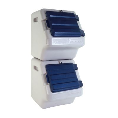 Image showing 5 th Bergan 9 gal. Stack-n-Stor Pet Food Storage Container, Small, Beige/Navy