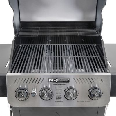 Image showing 9 th Even Embers 4-Burner Propane Gas Grill, Black/Silver