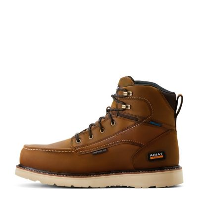 Image showing 4 th Ariat Men's Rebar Wedge Moc Toe 6 in. Waterproof Composite Toe Work Boots
