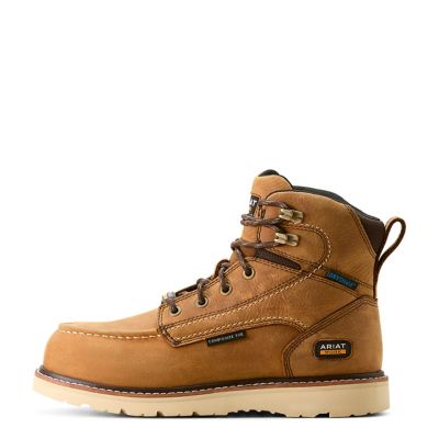 Image showing 4 th Ariat Women's Rebar Wedge Waterproof Moc Composite Toe Work Boots