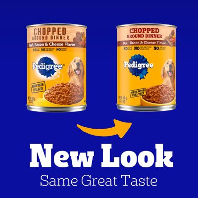 Image showing 7 th Pedigree Adult Chopped Ground Dinner Beef, Bacon and Cheese Flavor Wet Dog Food, 13.2 oz.