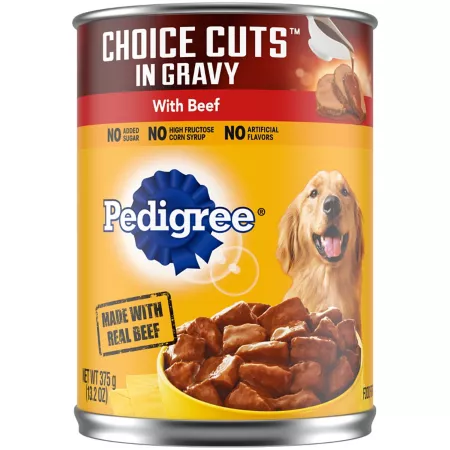 Pedigree Adult Beef and Chicken Choice Cuts in Sauce Recipe Wet Dog Food 13.2 oz Pack of 12 Wet Dog Food