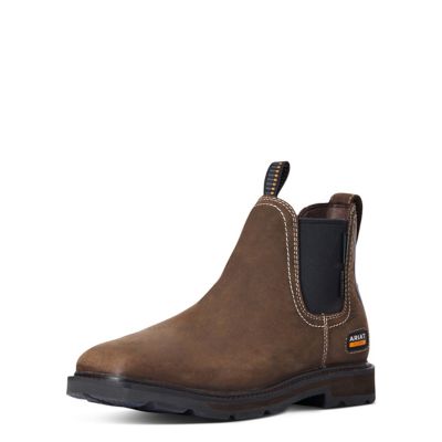 Ariat Men's Groundbreaker Chelsea Wide Square Toe Waterproof Steel Toe Work Boot, 10034148