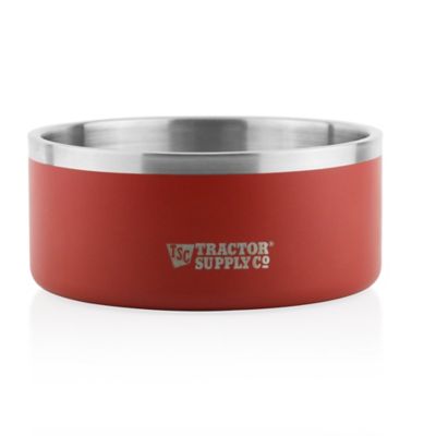 Tractor Supply 64 oz. Stainless Steel Double Wall Pet Food Bowl, Red