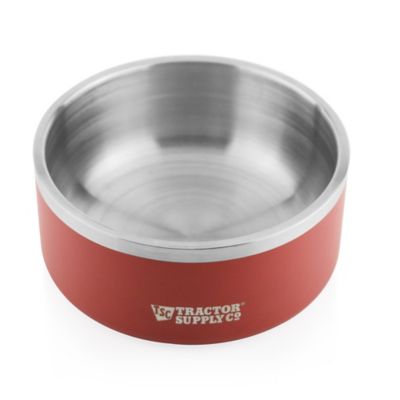 Image showing  64 oz. Stainless Steel Double Wall Pet Food Bowl, Red