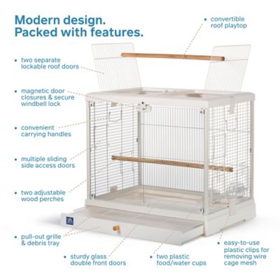Image showing  Crystal Palace Luxe Glass Birdcage with Double Doors