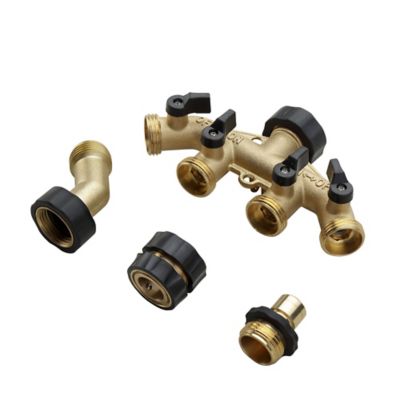 Image showing  4 pc. Brass Garden Hose Quick Connect Set