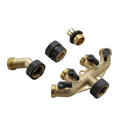 Image showing  4 pc. Brass Garden Hose Quick Connect Set