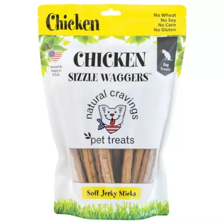 Natural Cravings Sizzle Sticks Chicken 12 oz Soft dried sticks Dog Bones Rawhide & Rawhide Alternative