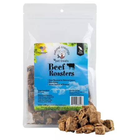 Natural Cravings Beef Rotisserie Bites Beef Lung 3.5 oz Dog treats Dog Bones Rawhide & Rawhide Alternative