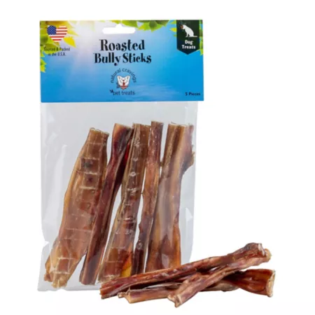 Natural Cravings Standard Steer Bully Sticks 5 in 5 Count Dog Chew Treats Bully Sticks