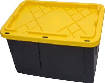 Greenmade 17 gal. Heavy Duty Black and Yellow Storage Tote