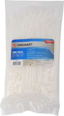 Image showing  8 in. Heavy-Duty Cable Ties, White, 600-Pack