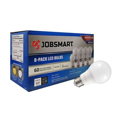 Image showing  60 Watt Equivalent 800-Lumen A19 LED Light Bulbs, Daylight, 5,000K, 8-Pack