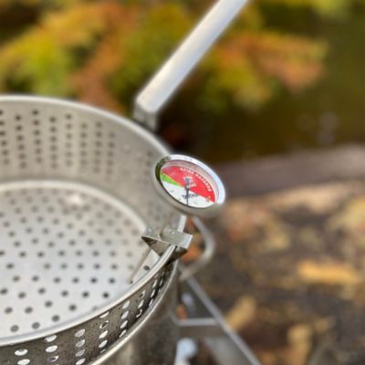 Image showing  10 qt. Stainless Fry Pot with Lid, Basket, & Thermometer