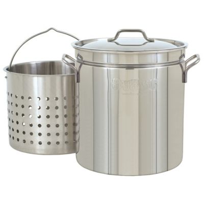 Bayou Classic 24 qt. Stainless Stockpot with Basket