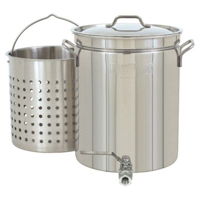 Bayou Classic 40 qt. Stainless Stockpot with Spigot & Basket