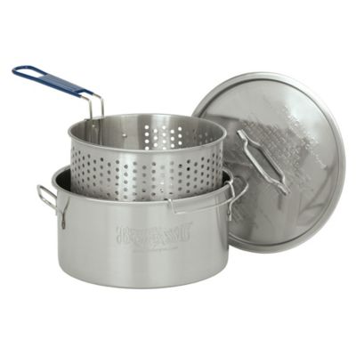 Bayou Classic 14 qt. Stainless Fry Pot with Lid & Basket