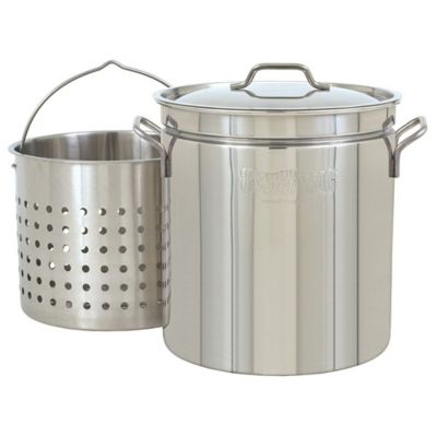 Bayou Classic 62 qt. Stainless Stockpot with Basket