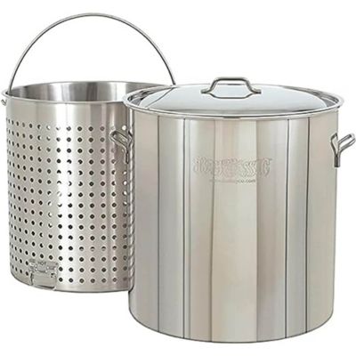 Bayou Classic 82 qt. Stainless Bayou Boiler with Boil Basket