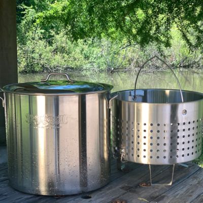 Image showing  82 qt. Stainless Bayou Boiler with Steam Basket