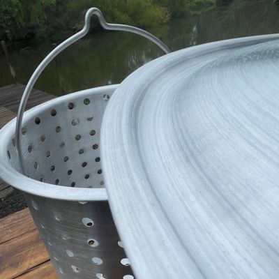 Image showing 5 th Bayou Classic 60 qt. Aluminum Stockpot with Basket