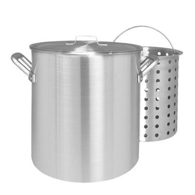 Bayou Classic Aluminum Shrimp Stockpot with Basket, 25 qt.