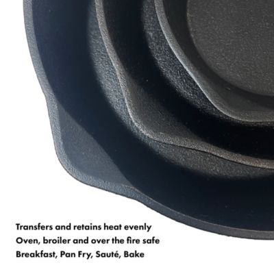 Image showing  3 pc. Cast Iron Skillet Set 6 in., 8 in., 10 in.