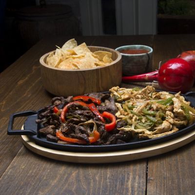 Image showing  Cast Iron Fiesta Fajita Pan with Trivet