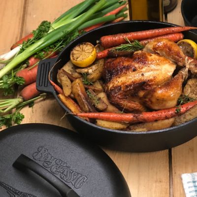 Image showing  6 qt. Cast Iron Oval Roaster with Lid