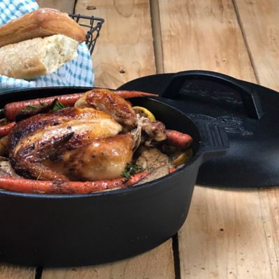 Image showing  6 qt. Cast Iron Oval Roaster with Lid