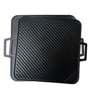 Bayou Classic 14 in. Cast Iron Reversible Square Griddle