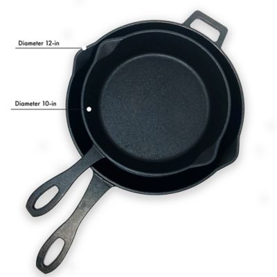 Image showing  2 pc. Cast Iron Skillet Set 10 in. & 12 in.