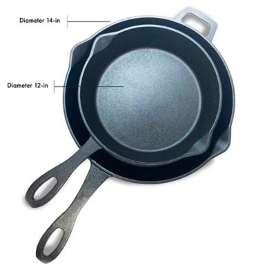 Image showing  12-in and 14-in Cast Iron Skillet Set