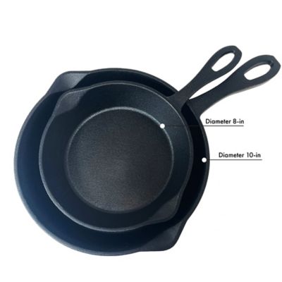 Image showing  2 pc. Cast Iron Skillet Set 8 in. & 10 in.