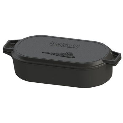 Bayou Classic Cast Iron Oval Fryer with Griddle Lid, 6 qt.