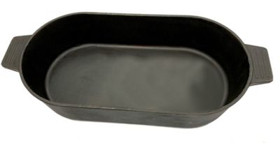 Image showing  Cast Iron Oval Fryer with Griddle Lid, 6 qt.