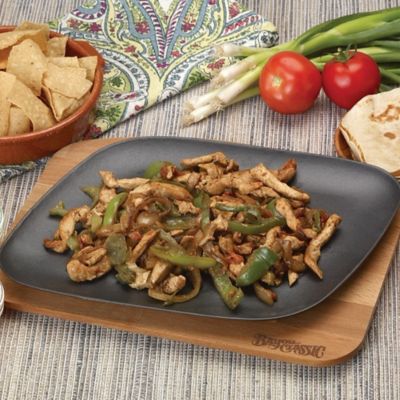 Image showing  12 in. Black Enameled Fajita Pan withTrivet
