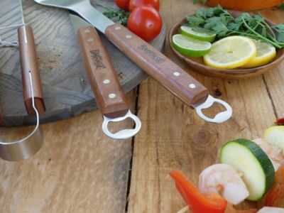 Image showing  Stainless Grill Tool with Hardwood Handle