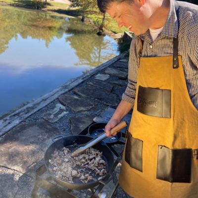 Image showing  Canvas Grilling Apron with Leather Pockets